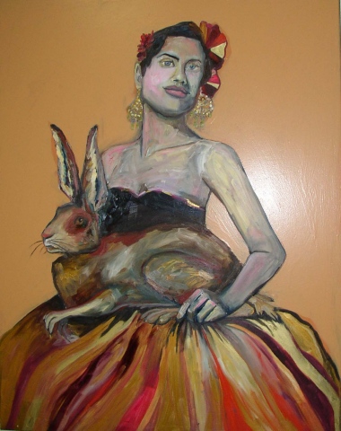 A Lady and a Rabbit  SOLD