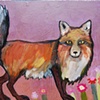 Fox in Electric Lavender with Wildflowers