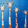 Giraffe Quartet in Peacock Blue