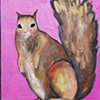 Tiny Squirrel in Metallic Hot Pink