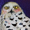 Tiny Snowy Owl in Metallic Violet