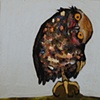 Burrowing Owl in Metallic Green Opal