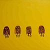 4 Owls in Glossy Yellow