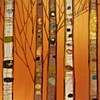 Birch Trees in Metallic Butterscotch with Pearls