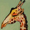 Giraffe Profile in French Blue