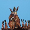 Brown Bunnies in Blue