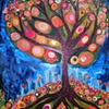 Orange Blossoms in Prussian Blue