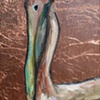 Tiny Pelican in Copper Leaf