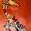 Giraffe Mother and Baby in Copper