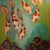 7 Koi in Blue and Greens