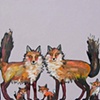 Fox Family in Light Lilac