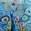 Peacock in Metallic Ocean Blue