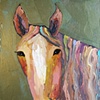 Tiny Horse in Metallic Moss Green