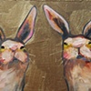 Tiny Rabbits in Metallic Bronze