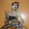 A Lady and a Rabbit  SOLD