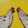 Two Hens in Gloss Yellow