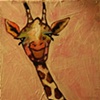 Tiny Giraffe in Iridescent Pink Cloud