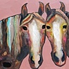 Two Appaloosas in Metallic Wild Rose