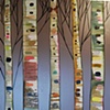 Birch Trees in Metallic Graphite Violet