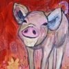 Tiny Piglet in Rusty Orange