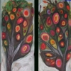 Two Trees in Gray Sky