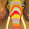 Painted Elephant in Gold