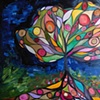 Glass Tree in Prussian Blue