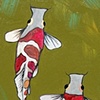 3 Koi in Olive Green