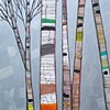 Jeweled Birch Trees in Metallic Pewter