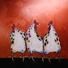 Chicken Trio in Metallic Copper