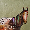 Tiny Appaloosa Horse in Metallic Celery Green