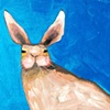 Tiny Rabbit in Electric Metallic Peacock Turquoise Blue