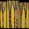 Birch Trees in Yellow