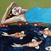 Koi Pond Day Dream with Wildflowers