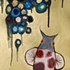 3 Koi Fish in Gold with Blue Jewels