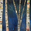Birch Trees in Prussian Blue