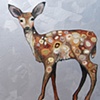 Fawn with Jeweled Spots in Metallic Gray Lavender