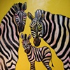 Zebra Family in Yellow