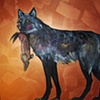 Gray Wolf and Rabbit in Copper