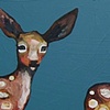 3 Fawns in Dusky Blue
