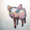 Piggy in Metallic Orange Cream