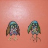 2 Owls in apricot