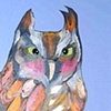 Screech Owl in Periwinkle