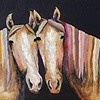 Two Horses in Coffee Brown