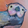 Tiny Sea Otter in Metallic Copper