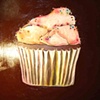 Chocolate Cupcake with Rainbow Sprinkles in Glossy Brown