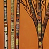 Birch Tree Forest in Metallic Copper