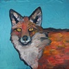 Fox Face in Metallic Emerald Green