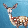 Fawn in Metallic Sea Blue