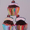 Three Cupcakes in Light Lilac